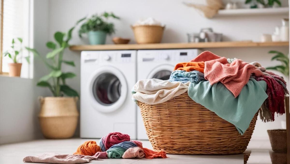 Industrial laundry stacked with bright white hotel linen